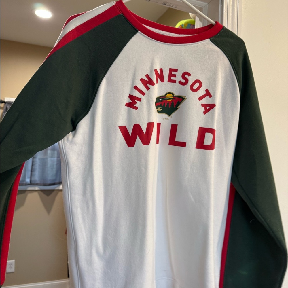 Minnesota Wild Raglan Shirt - Green, Red, and White